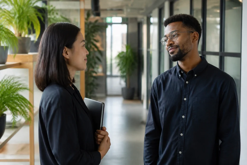 Coworkers supporting each other during difficult times to build a culture of psychological safety at work.